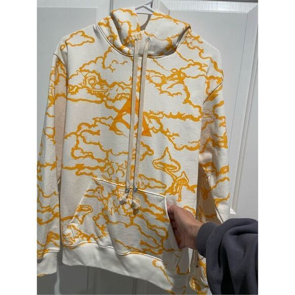 NWOT Wasted Collective Good Times Dragon Cloud Monster Yellow Hoodie SMALL USA - Picture 10 of 11